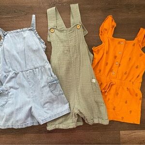 Carter's Light Blue Romper with Gathered Waist and Lightweight Fabric